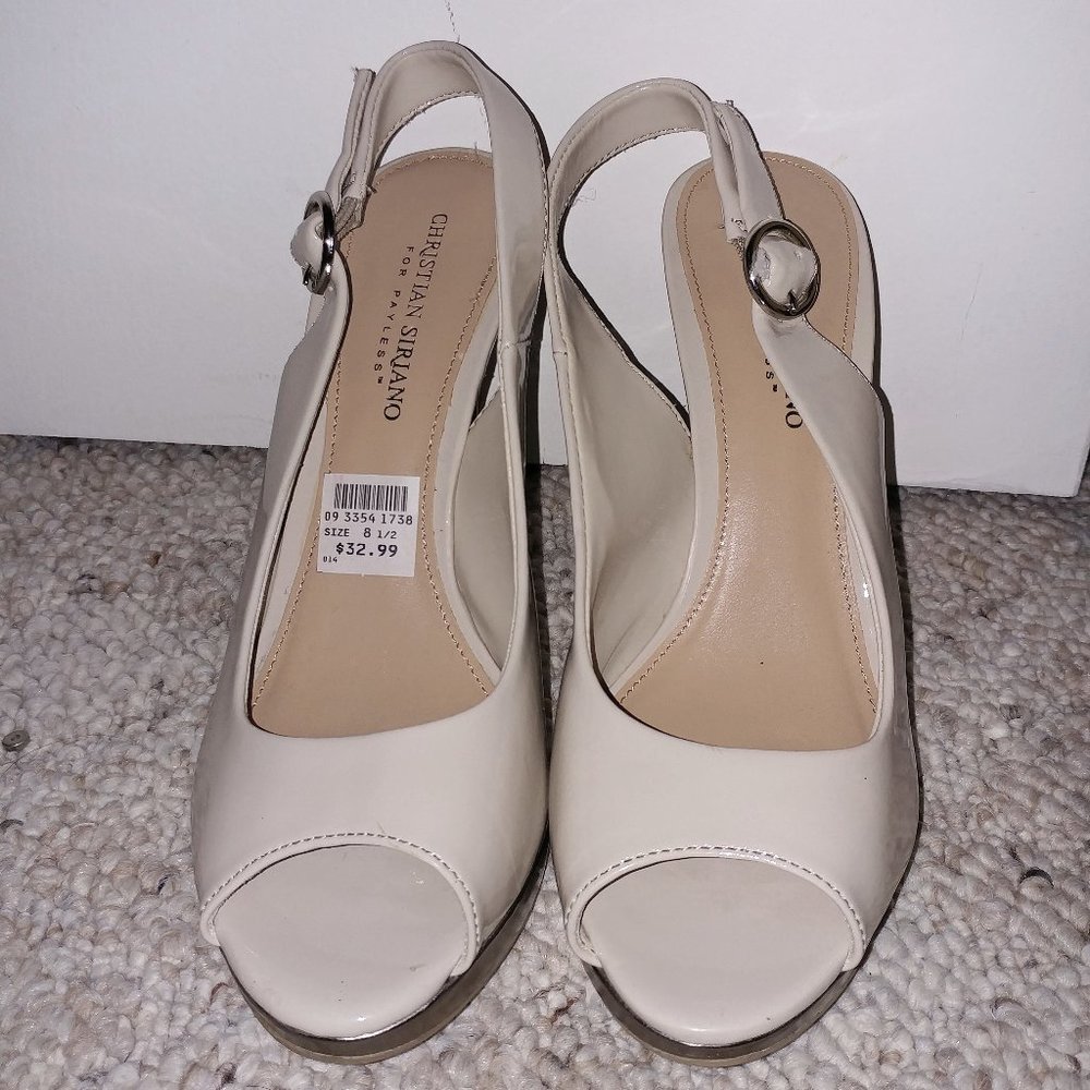 Christian Siriano for Payless Cream Open Toe Pumps